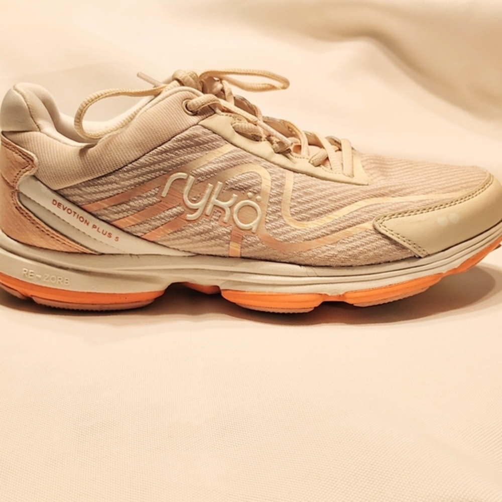 Ryka Women's Devotion Plus 5 Sneakers - Cream and Peachy Pink